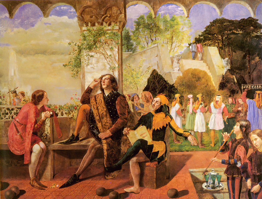 Walter Howell Deverell, Twelfth Night Act II, Scene IV, 1850, oil on canvas, 101.6 x 132,1 cm. Private Collection