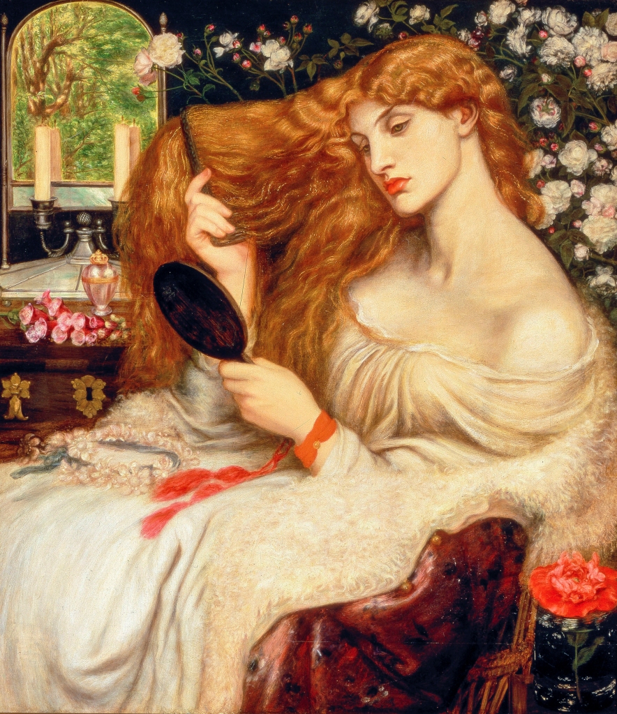 Dante Gabriel Rossetti, Lady Lilith, 1866 (altered 1872-73), oil on canvas, 97.8 x 85.1 cm. Delaware Art Museum